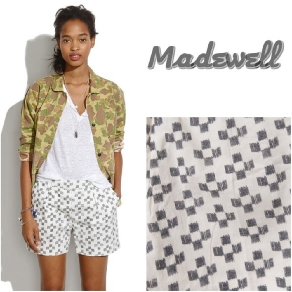 Madewell Crosshatch Ikat Cotton Deck Shorts White